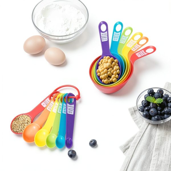 HAWOWZ Measuring Spoons Set Plastic Kitchen Utensils 12-6