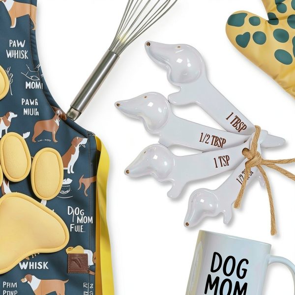 Dachshund Measuring Spoons Ceramic Stackable Kitchen Baking-6