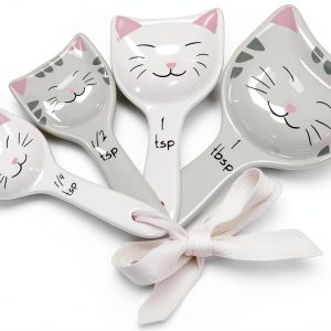 Cat Measuring Spoons Ceramic Kitchen Set Goodscious Brand-0