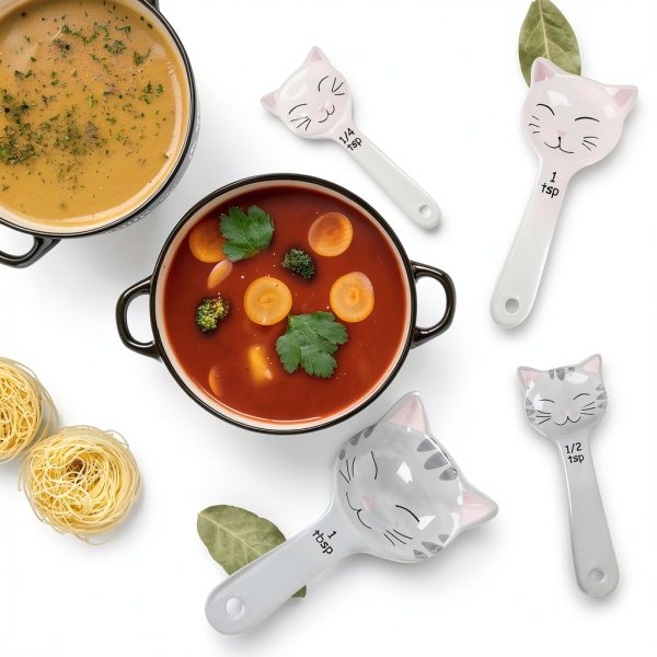 Trendsettings Cat Measuring Spoons Ceramic Kitchen Baking-5