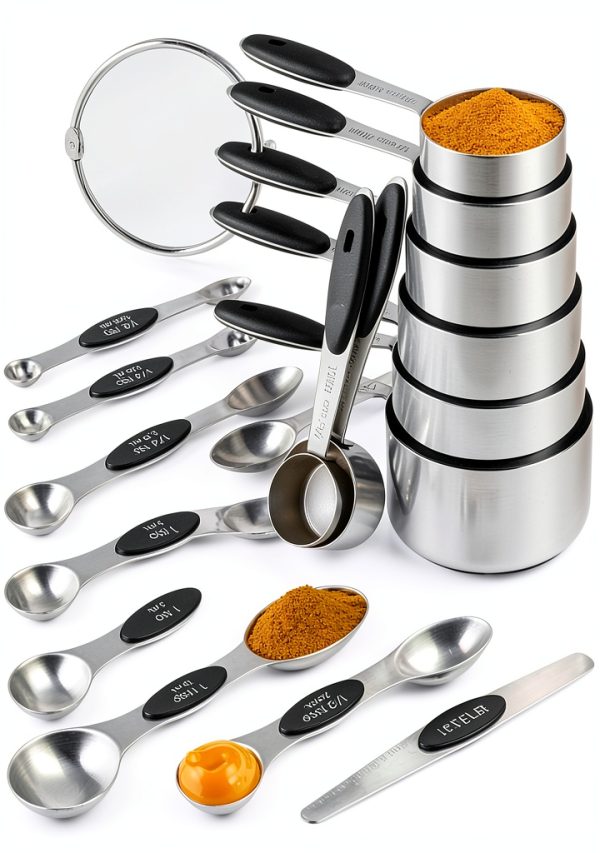 BOBIPRO Stainless Steel Measuring Cups Spoons Set Kitchen-0