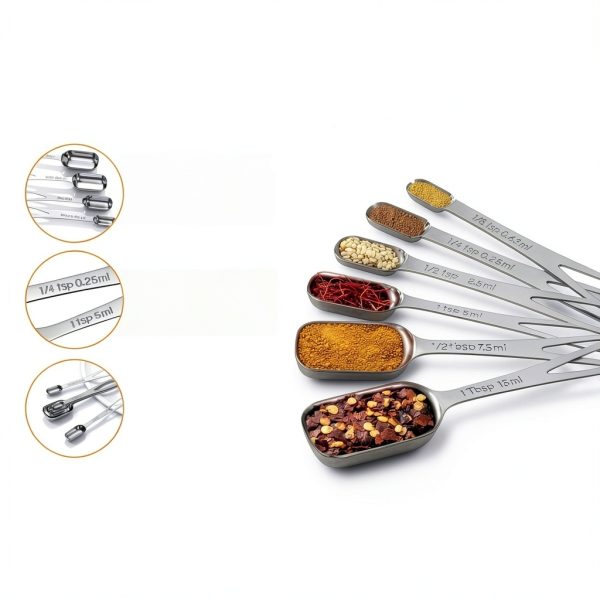 THLHKD Stainless Steel Measuring Spoons Set 6-Piece Kitchen-5