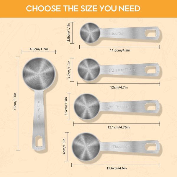 AUOIKK Stainless Steel Measuring Spoon Kitchen Baking Tool-4