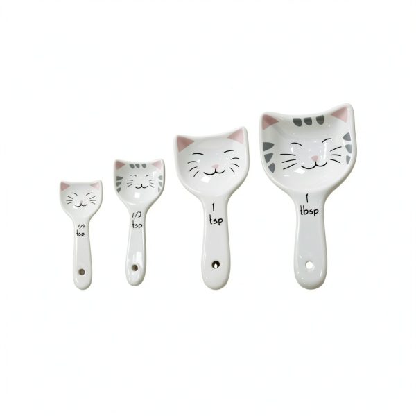 Cat Measuring Spoons Ceramic Kitchen Set Goodscious Brand-2