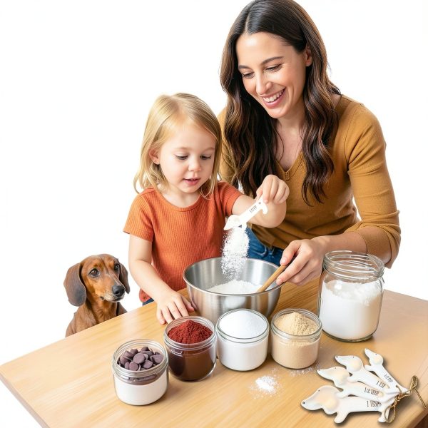 Dachshund Measuring Spoons Ceramic Stackable Kitchen Baking-1