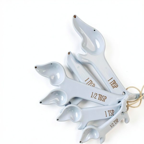 Dachshund Measuring Spoons Ceramic Stackable Kitchen Baking-3