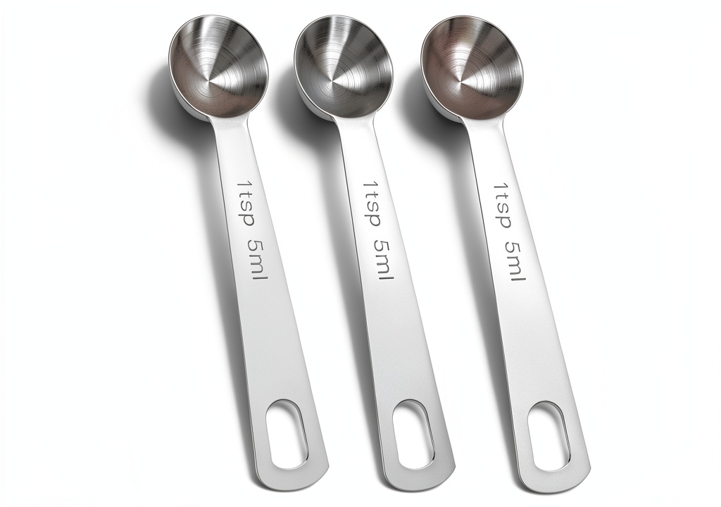 ValueBargain stainless steel measuring spoons on a kitchen counter