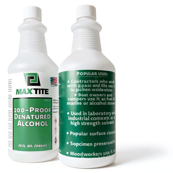 MaxTite 200 Proof Denatured Alcohol 4 Pack 32 oz Bottles Solvent-2