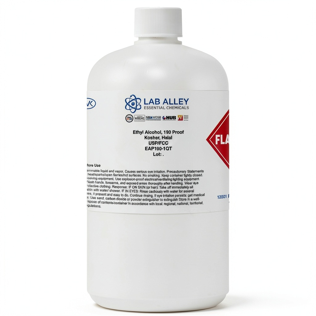 Lab Alley chemical solvent bottle on a lab bench