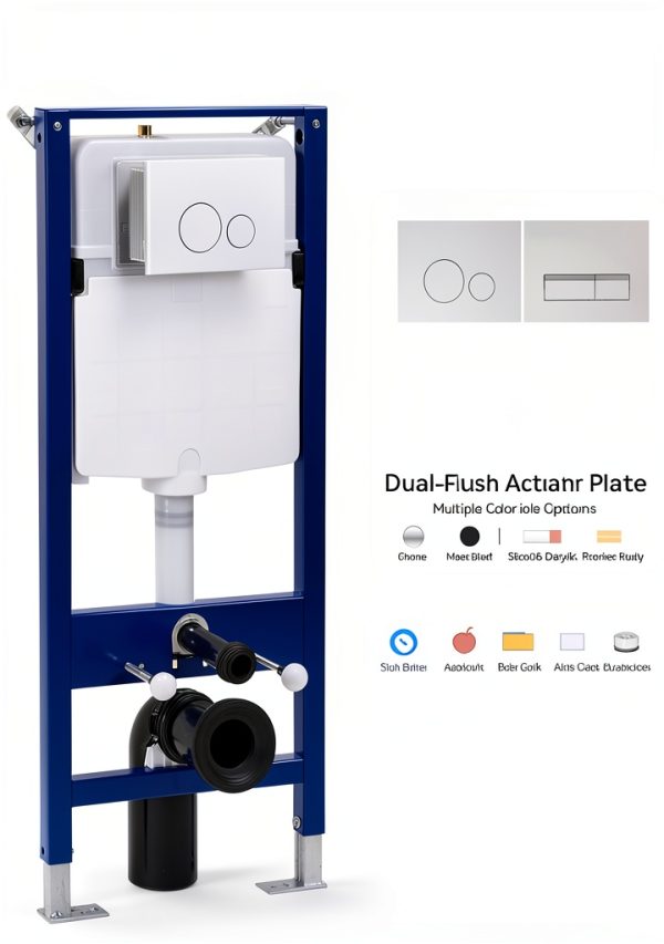 HOROW Concealed Toilet Tank Carrier Wall Mounted Dual Flush 1.1/1.6-3